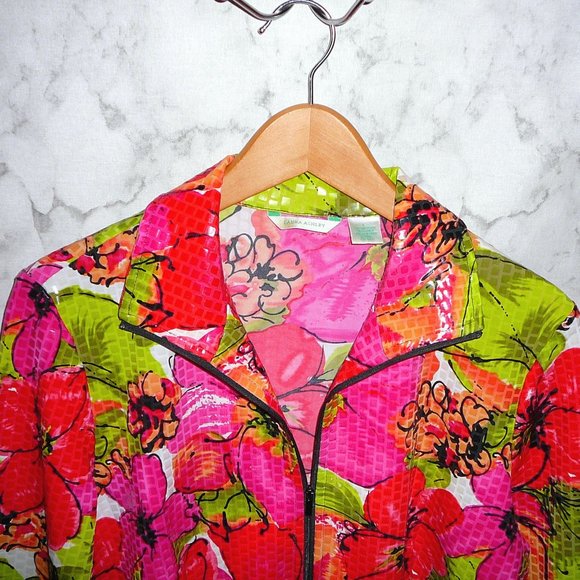 Laura Ashley Jacket Pink Floral Size L - Picture 3 of 8